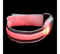 DEARMAMY Bracciale LED Luminoso per Corsa Notturna Segnale di Sicurezza a Lampi, Bracciale Fluorescente in Nylon 2 Batterie Pulsante per Corsa e Bici Notturna