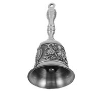 DEARMAMY Campana Mano Vintage in Metallo Stile Europeo con Suono Chiaro Campanello Portatile con Manico per Insegnanti Classe Cena e Servizio Decorazione Retrò per Matrimonio e Ristorante