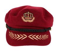 DEARMAMY Cappello Capitano Uomo Vintage in Traspirante Con Ricamo Corona e Spighe Berretto Marinaio Per Viaggi Sport All Aperto e Feste Accessorio Stile e Comfort