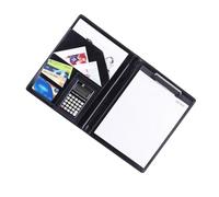 DEARMAMY Cartellina Portadocumenti in Pelle PU Nera C Style con Calcolatrice e Quaderno Organizer Ufficio Multifunzionale per Carta e Documenti Pratica e Portatile per Casa e Lavoro