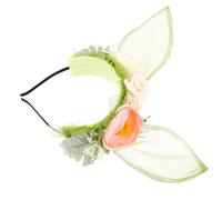 DEARMAMY Cerchietto Coniglio Con Orecchie Floreali Per Accessorio Per Feste Pasquali Stile Magico e Adorabile Adatto Per Cosplay e Occasioni Speciali