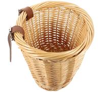 DEARMAMY Cestino Anteriore Bici in Vimini Naturale Ovale Manico, Resistente e Spazioso, e Ragazzi, Facile da Fissare al Manubrio, Porta Oggetti per Ciclismo all’Aperto Colore Casuale