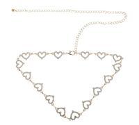 DEARMAMY Cintura a Catena Regolabile Dorata con Cristalli e Ciondoli a Forma di Cuore per Ragazze Catena Decorativa in Metallo per Vita da 44 Pollici Accessorio Moda per Abiti Estivi e