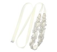 DEARMAMY Cintura Con Strass Cucita a Mano Decorazioni Nappa Donna Nuziale Costume Fascia Nozze Vestiti Cintura Da Sposa Per Abito Da Sposa Cintura Alla Moda Vestito Poliestere