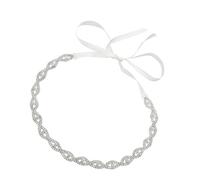 DEARMAMY cintura da damigella d'onore Perline Fascia per damigella d'onore catena asole da matrimonio Vita elegant testimone della sposa cintura da sposa cintura per il matrimonio Silver
