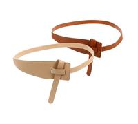 DEARMAMY Cintura da Donna in Pelle Artificiale Vintage Set 2 Pezzi, Cintura Decorativa Larga per Maglione e Abito, Accessorio Elegante per Valorizzare la Vita e Definire le Curve, Uso