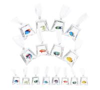 DEARMAMY Ciondoli a Forma di Sacca D'acqua in Resina Trasparente Pesce Pagliaccio, Set da 16 Pezzi per Creazione di Gioielli Fai da Te, Charms per Borse e Portachiavi, Accessori Leggeri