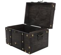 DEARMAMY Cofanetto in Legno Vintage Con Serratura Robusta e Chiusura Grigia Cassapanca Porta Gioielli e Ricordi Scatola Decorativa e Contenitore Sicuro Per Oggetti Preziosi Design Retrò