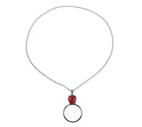 DEARMAMY Collana Lente D’ingrandimento Sospesa 5x Rosso, Pendente Portatile Per Lettura e Artigianato, Accessorio Visivo Per Anziani, Casa, Ufficio e Viaggio