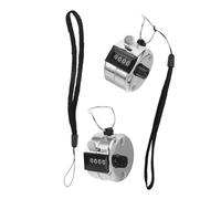 DEARMAMY Contatore Meccanico Manuale in Metallo 2 Pezzi Cordino, Clicker Numerico Portatile Display a 4 Cifre, Contapersone Clicker per Sport, Eventi e Monitoraggio Presenze