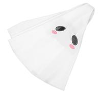 DEARMAMY Copricapo da Fantasma Doppia Espressione per Halloween con Maschera Integrale a Rete Velo da Sposa Spettrale Bianco Accessorio Cosplay Horror per Feste e Giochi di Ruolo