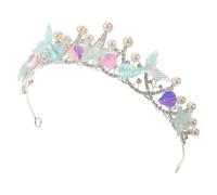 DEARMAMY Corona da Principessa in Metallo Perle Barocche e Conchiglie, Corona Nuziale Elegante per Feste a Tema Sirena, Resistente e Comoda da Indossare