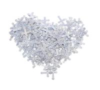 DEARMAMY Decorazioni da Tavolo Forma di Croce Argento Glitterati per Comunione Battesimo Matrimonio e Compleanni Decorazioni Resistenti e Brillanti per Feste Religiose e Celebrazioni