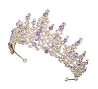 DEARMAMY di cristallo accessori per da sposa per le spose tiara decorazioni addobbi matrimonio adornare copricapo della sposa diademi nuziali per la sposa Lega di zinco D'oro