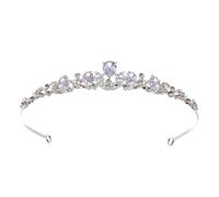 DEARMAMY Di Diamanti Flash Diamante Quinceanera Tiara Di Matrimonio Accessori Per Per Ragazze Strass Nozze Diademi Regina Per Il Matrimonio Corone Nuziali Lega Argento