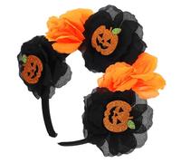 DEARMAMY Di Rosa Di Halloween Di Fiori Gotici Copricapo Di Zucca Copricapo Da Festa Per Le Vacanze Festival Decorazione Del Dei Morti Arancione