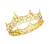 DEARMAMY diadema di perle futura sposa regina nuziale Tiara di matrimonio decorazioni addio al nubilato Nozze da sposa tiara delle fate D'oro