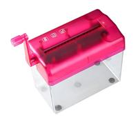 DEARMAMY Distruggidocumenti Manuale Rosso per Casa e Ufficio Mini Trituratore Carta Mano Portatile e Leggero per Documenti Confidenziali e Te Facile da Usare con Cestino Integrato
