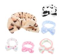 DEARMAMY Fasce per Chioma Multiuso per Trucco e Lavaggio Viso Set 6 Pezzi in Cotone Morbido Riutilizzabili a Fiocco Dalla Forma Carina Accessori per Donne