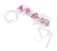 DEARMAMY fascia di strass fiore per Essere floreale compleanno copricapo da ragazza fascia da sposa Banca da ragazza fasce da sposa cristallo rosa