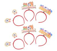 DEARMAMY Fascia per Chioma Calcio 6 Pezzi Motivi Pallone da Calcio in Plastico e Poliestere, Accessori Vivaci e Divertenti per Feste e Eventi Sportivi