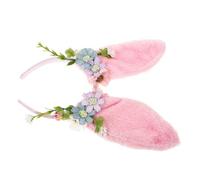 DEARMAMY Fascia Per Coniglietta Fascia Per Con Orecchie Da Coniglio Costume Cosplay Animale Accessori Per Con Orecchie Da Coniglio Cosplay Tessuto Rosa