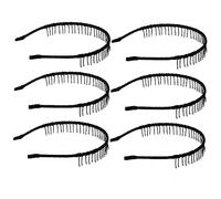 DEARMAMY Fascia Per Denti Antiscivolo Per Chioma Unisex Pettine a Denti Stretti, Set Da 6 Pezzi Nero, Accessori Per Chioma Fissaggio Sicuro e Protezione Da Scivolamenti Quotidiani