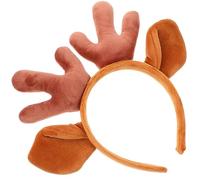 DEARMAMY Fascia Per Natalizia Corno Maschera Teschio Di Cervo Fasce Di Corna Fascia Da Donna Fascia Per Orecchie Di Cervo Fasce Per Le Donne Costume Da Corna Di Cervo Tessuto Brown