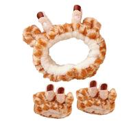 DEARMAMY Fascia Pervare Viso in Peluche Morbido Elastici Per Polsi Spa Braccialetti Pervarsi Viso Fascia Per Testa Pervarsi Kawaii Per Trucco