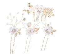 DEARMAMY Fermagli Per Sposa Forcine Floreali Decorative Pettini Laterali in Accessori Per Per Donne Usi Variabili Per Feste Serali e Speciali