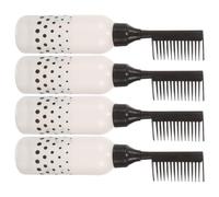 DEARMAMY Flacone Applicatore e Pettine Integrato per Tintura Chioma 160ml 4 Pezzi in Plastica Nera con Scala Graduata Stampata per Uso Professionale in Salone Parrucchieri