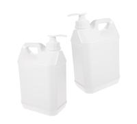 DEARMAMY Flaconi Dosatori Ricaricabili 2 Pezzi 3l in Plastica Bianca per Lozione e Gel Doccia, Portatili e Riutilizzabili per Uso in Viaggio e Bagno