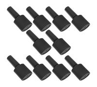DEARMAMY Flaconi per unghie 10 Ml Opachi Neri a Forma Oblata, Set da 10 Bottiglie Vuote Coperchio e Pennello, per Nail Art, Viaggi e Cura Mani Professionale