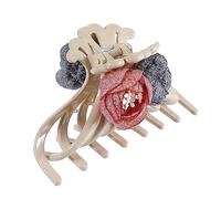 DEARMAMY Flower Bud Hair Clip artiglio barrette jumbo per margherita blu di grandi dimensioni fiore fermaglio molletta clip di morsetto clip mascella Materie plastiche e resine Beige