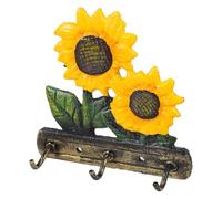 DEARMAMY Gancio da Parete in Ferro Battuto a Forma di Girasole, Portachiavi Multiuso Grande Capacità di Carico, Gancio Decorativo per Cappelli e Accappatoi, per Ingresso e Organizzazione