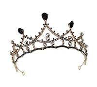 DEARMAMY Gioielli Della Da Donna Della Sposa La Sposa Sarà La Ghirlanda Di Nozze Corone Da Spettacolo Spose Nuziale Fascia Da Sposa Strass Black