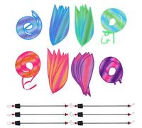 DEARMAMY Girandole Mongolfiera Arcobaleno 4 Pezzi Paillettes a Spirale, Decorazioni da Esterno Leggere e Portatili per Feste, Giardino e Cortile