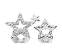 DEARMAMY Grills Dentali Unisex in Rame Zirconi a Forma di Stella e Stella Vuota, Design Hip Hop e Urban Fashion, Adatti per Streetwear e Party Events
