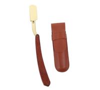 DEARMAMY Kit da Barba Manuale con Supporto per Lametta, Copertura in Pelle Sintetica e Struttura in Metallo e Legno, per Quotidiano Uomo