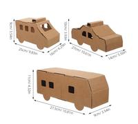 DEARMAMY Kit Modellini di Auto in Carta Fai da Te per Set 3 Veicoli di Cartone Polizia Ambulanza Autobus Gioco Creativo per Sviluppo Abilità Manuali e Concentrazione per Lavoretti