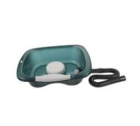 DEARMAMY Lavatesta Portatile Ergonomico Per Anziani e Disabili Vaschetta Shampoo Reclining Con Tubo Scarico e Cuscino Per Domestico Materiale Pp Trasparente Blu