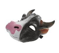 DEARMAMY Maschera Di Bue in Pu Maschera Realistica Per Il Viso Di Mucca Per Carnevale E Cosplay
