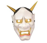 DEARMAMY Maschera Hannya Rossa in Plastica per Feste e Balli in Maschera | Aspetto Ispirato ai Miti Giapponesi, Lavorazione Curata, Adatta a Gran Parte dei Volti, Effetto Costume Scenico