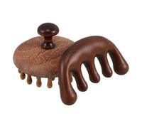 DEARMAMY Massaggiatore per Cuoio Capelluto in Legno Naturale Pettine Massaggiante a Denti Larghi con Punta Arrotondata Spazzola Portatile per Massaggio Rilassante e Districante Chioma