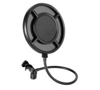 DEARMAMY Microfono Antivento Professionale Filtro Pop Portatile Protezione Microfono da Studio Antivento per Registrazione e Trasmissione con Rete in Acciaio Nero