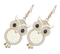 DEARMAMY Orecchini Donna Pendenti Con Civetta e Albero Della Vita in Acciaio Gioielli Fashion Colorati Per Donne Simbolo Di Saggezza e Fortuna Regalo Per Ogni Occasione