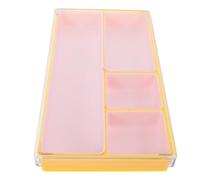 DEARMAMY Organizer per Orologi con Coperchio Trasparente Vassoio Portaoggetti in Plastica Gialla per Pezzi di Riparazione Contenitore Compatto per Movimenti e Accessori per Artigianato