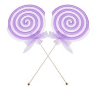 DEARMAMY Ornamento 2 Pezzi Lecca-Lecca Viola Foto Prop Simulazione Decorazione Lecca-Lecca Modello Lecca-Lecca Falso Per Foto Prop Cosplay Matrimonio Compleanno Ornamenti