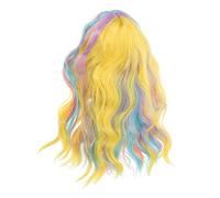 DEARMAMY Parrucca a colorate parrucche halloween parrucche per halloween parrucca ondulata pastello onda con parrucche ondulate parrucche arcobaleno Filo ad alta temperatura Colorful