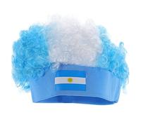 DEARMAMY Parrucca Da Tifoso Fascia Per Parrucca Da Calcio Fascia Per Con Bandiera Nazionale Bandiera Da Tifoso Caschetto Da o Di Calcio